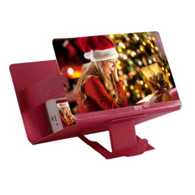 Universal Tragbarer Falten 3D Effekt Screen Magnifier f. alle Smartphone ROT  