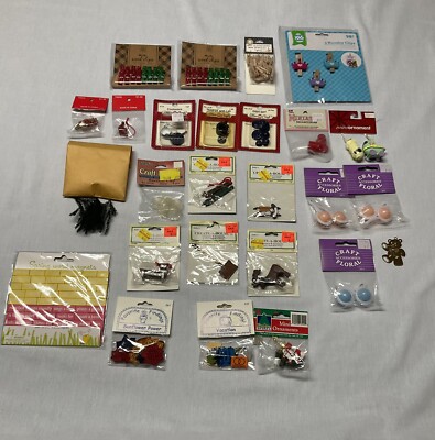 NIP (Lot) Mini Items By Fibre Craft, Create-a-House, Favorite Findings, Etc.