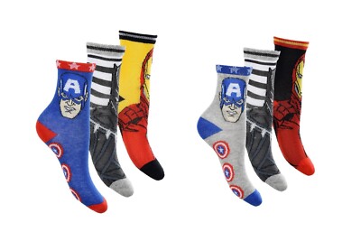 Avengers Socken 3er Set Hulk Iron Man Black Panther 23/26 27/30 31/34