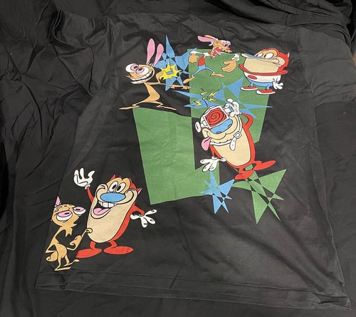 THE REN & STIMPY SHOW VINTAGE XL T-SHIRT ALL OVER PRINT 1992 NICKELODEON - Picture 4 of 4