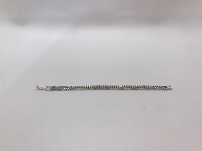 3 Row Crystal Braclet In Rhodium Plating