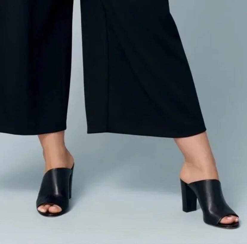 Vince Hanna Black Leather Mace in Italy Asymmetrical Block Heel