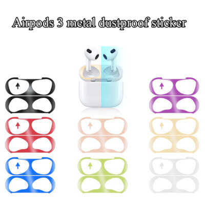 Metall Staub Schutz Sticker Aufkleber Skin für Apple Airpods 1/2/3 Pro / Pro2  