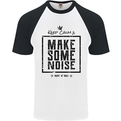 Fruit of the Loom Herren Keep Calm Make Some Noise Baseball Maglietta