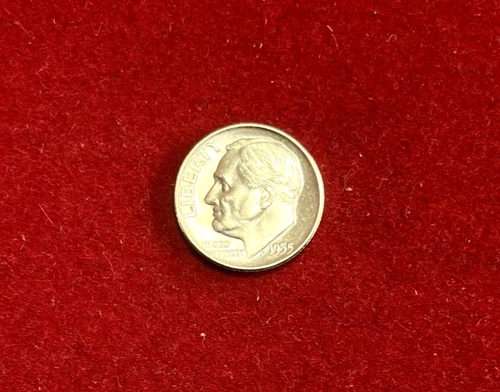 United States 1955 Roosevelt Dime AU KM#195 Silver Coin T1640a