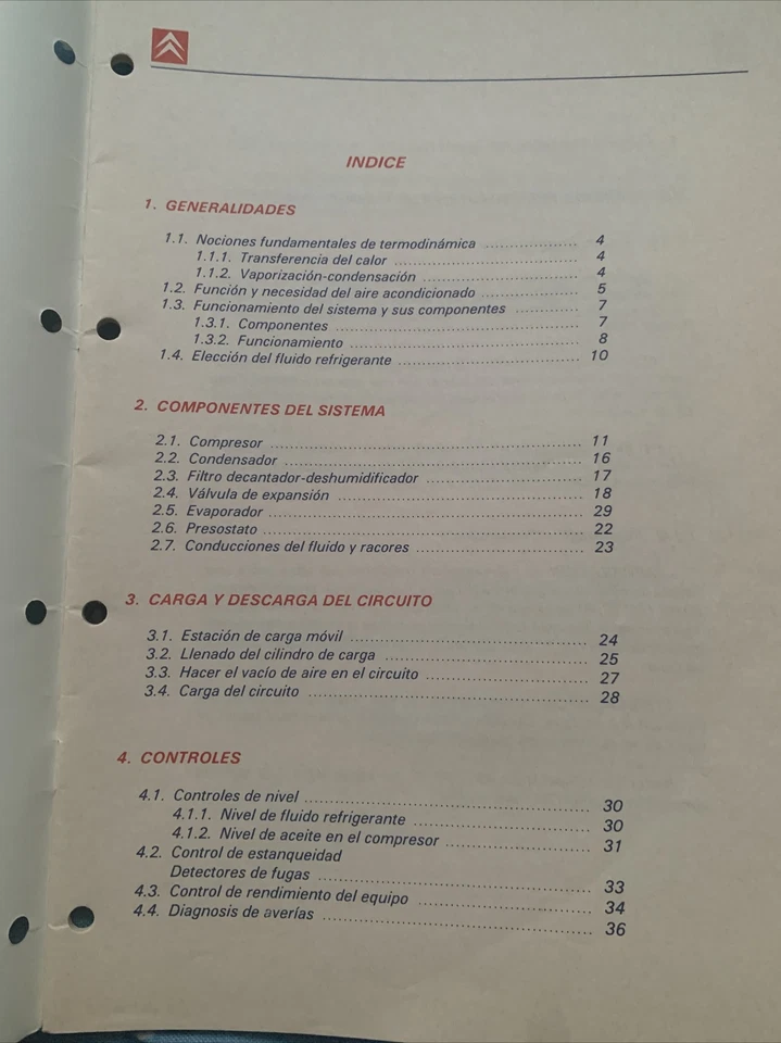 Manual De Taller Aire Acondicionado Modelos Antiguos CITROEN  - Imagen 2 de 3