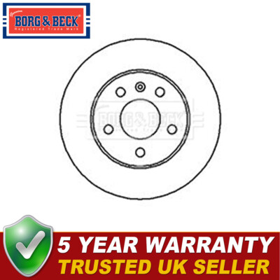 Borg & Beck Rear 1x Brake Disc Fits Vauxhall Astra Zafira Meriva ...