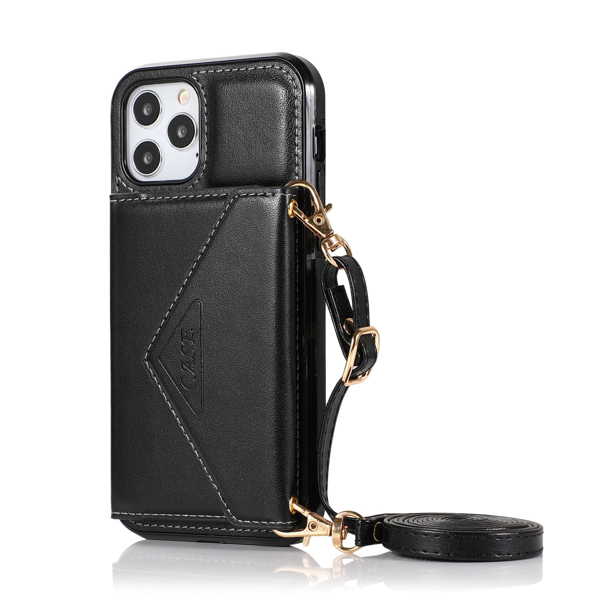 Prada iPhone 14 Pro Max Leather Case - Black