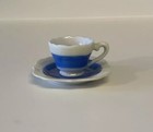Vtg Made in Occupied Japan Small/Mini Royal Blue Gold Trim / White Cup & Saucer. — photo 2