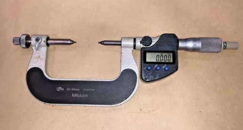 MITUTOYO 324-252-10 25 - 50 MM X 0.001 MM DIGITAL GEAR TOOTH MICROMETER