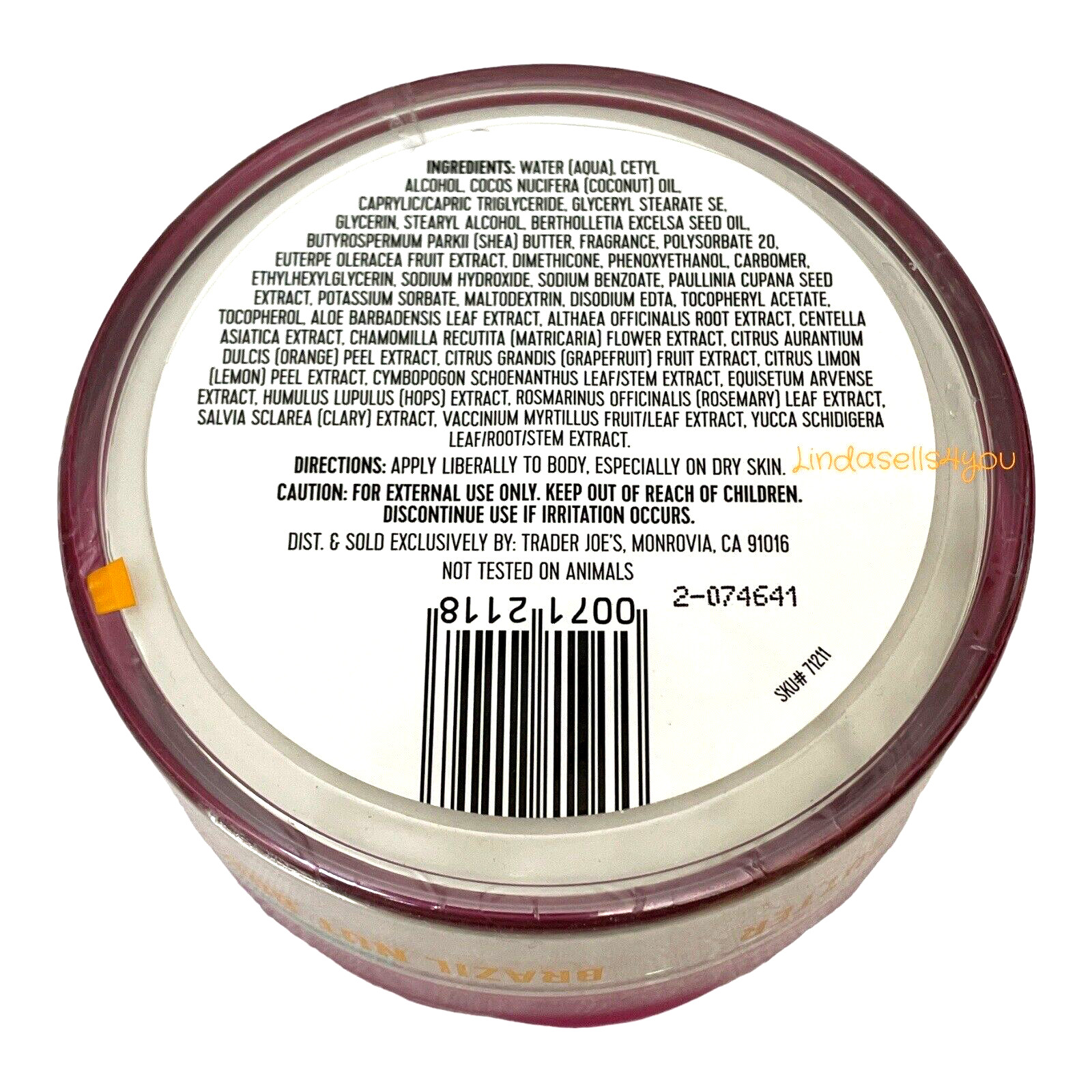 2 ~ Trader Joe's Brazil Nut BODY BUTTER Coconut Oil Shea Butter 8 oz Each SEALED