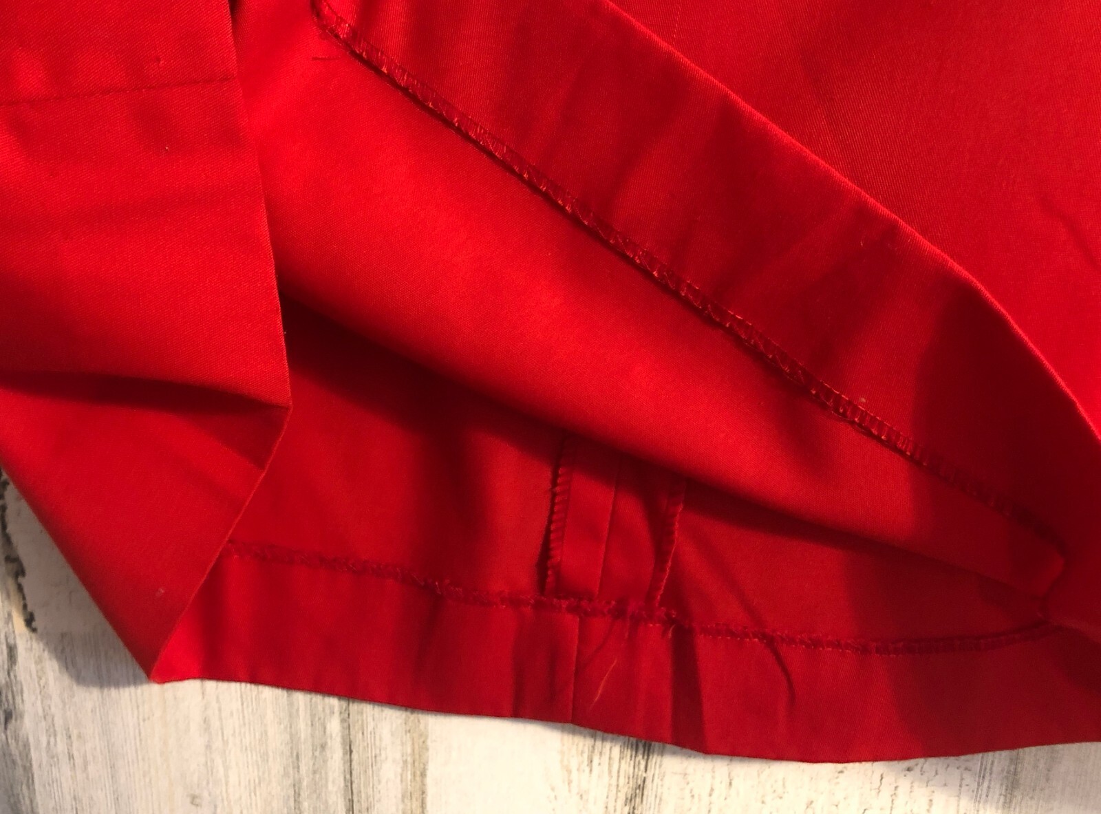 vtg John Meyer A-Line Skirt Sz 16 Red Modest Minimalist Below Knee 70s 80s