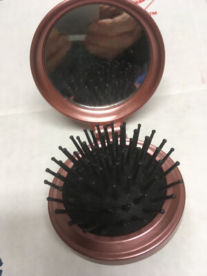Fold up Hair Brush Compact Mirror Choice of 4 colors