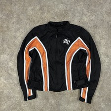 Harley Davidson Jacket Womens Medium Black Biker Full Zip Riding Gear Usa Y2k