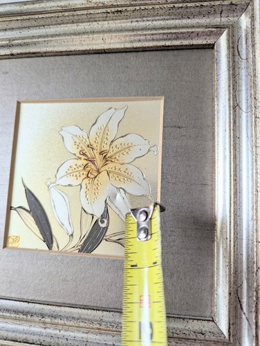 Japanese Cherry Blossom - Lily Lin Art Set of 2 Framed Chokin Gild Gold & Silver - Picture 11 of 11