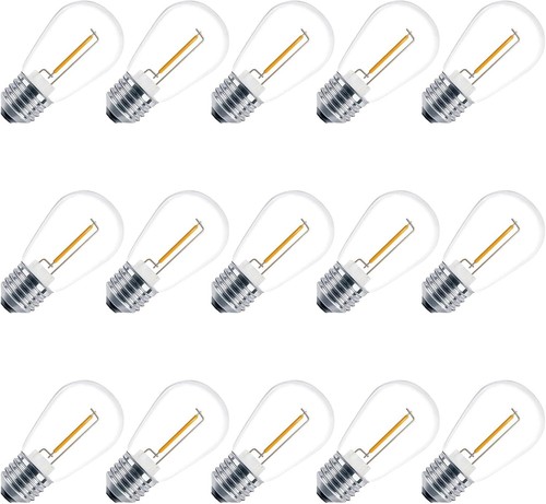 5-15x LED Bulbs Waterproof Edison Globes 3V 1W E26 S14 for Solar Festoon Lights - Picture 4 of 8