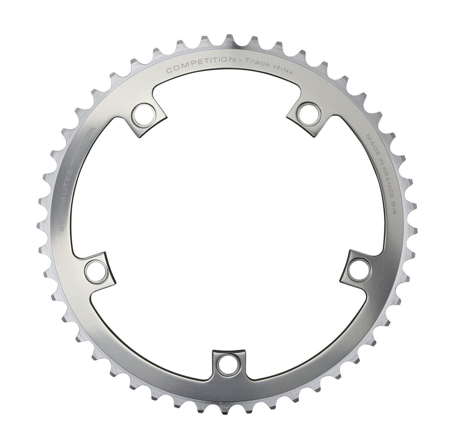 Plateau vélo piste alu 7075 argent rigide d.144 pour cyclistes exigeants