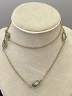VTG 1970’s Gold Plated chain With Caged Blue Stones - Costume Jewelry