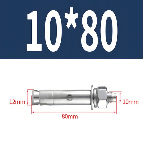 Anclaje de perno M6-M20 anclaje de carga pesada taco de carga pesada anclaje de cuña acero inoxidable A2 V2A - Imagen 19 de 46