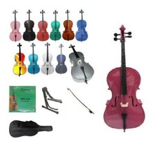 Merano 1/8 Cello,Bag,Bow,Strings,Bridge,Rosin Free Stand for Beginner, Student