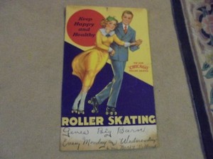 Vintage Roller Skating Poster Gene S Barn Villard Alexandria