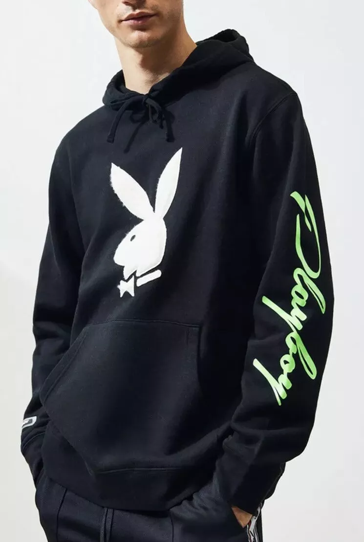 Pacsun Plush Playboy Bunny Logo Black Pullover Graphic Fleece