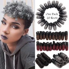 US 1-5 Packs Jumpy Wand Bounce Spiral Curly Hair Twist Crochet Curl Braids Grey