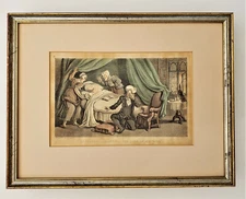 THOMAS ROWLANDSON Original Antique AQUATINT w/ Hand Coloring 1820 DR. SYNTAX
