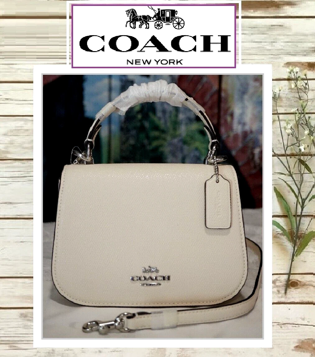Borsa a tracolla Coach Lysa nuova con etichette mini borsa X Body CX575 GESSO pelle incrociata
