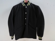 Vintage DeLong Lettermans Varsity Jacket Black/White Size 16 NOS