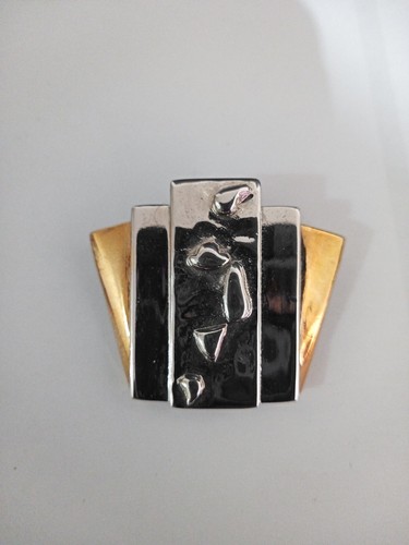 Vintage Paramount Pictures Brosche Anstecknadel silber und goldfarben Filmstudio 1993 - Bild 2 von 3