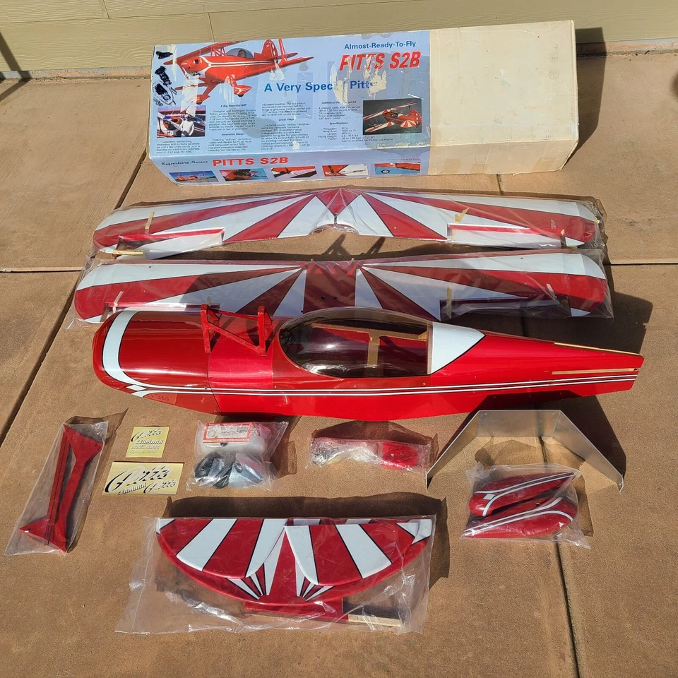 Vintage Cermark Pitts S2B RC Airplane .90 to 1.20 60" Wing Span Balsa NIOB READ! - Image 2 of 4
