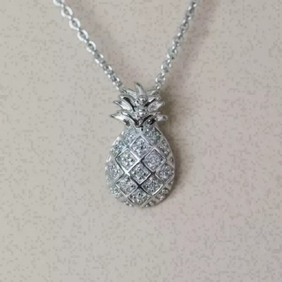 1.50Ct Round Cut Real Moissanite Lovely Pendant 14K White Gold Plated Free Chain