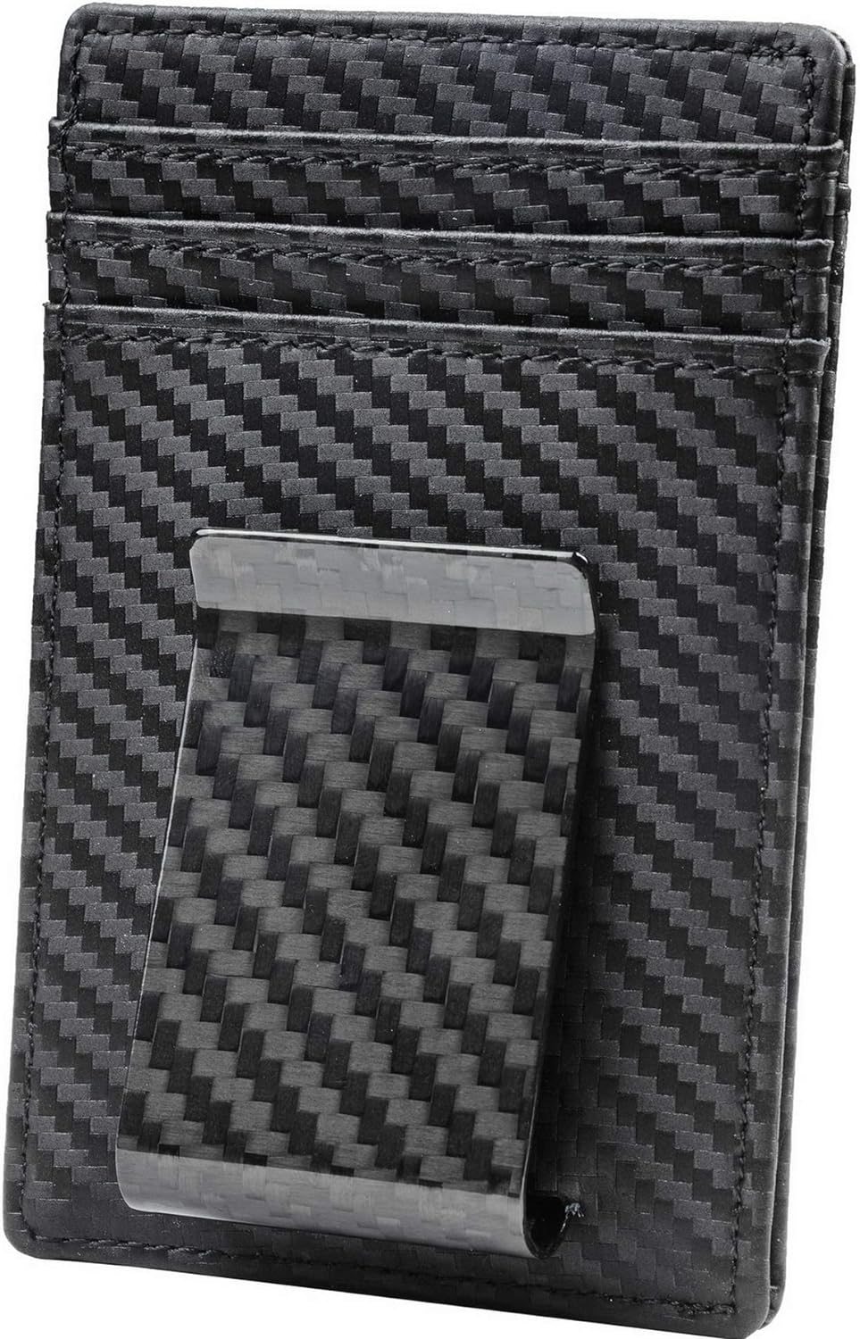 Slim Carbon Fiber Leather Money Clip Wallet for Men by Travelambo-image