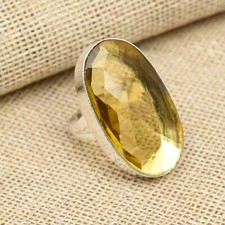 Citrine Gemstone Handmade 925 Sterling Silver Ring Jewelry