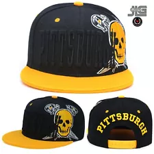 Pittsburgh Super Wall New Leader Skull head Baseball Embroidery Snapback Hat Cap