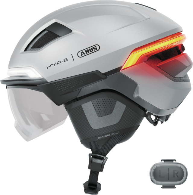 Bicicletta Bici Elettrica con Luce ABUS HYP-E BLACE Gleam Argento L 57 Bis 61 CM