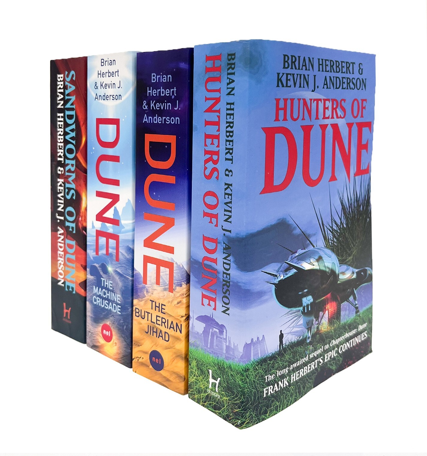 Dune Sequels and Legends of Dune 4 Books Set (Hunters of Dune, Sandworms of Dune