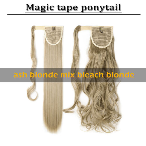Wrap Around Ponytail Clip in Hair Extensions Synthetic Magic Tape For Woman US - Picture 22 of 35