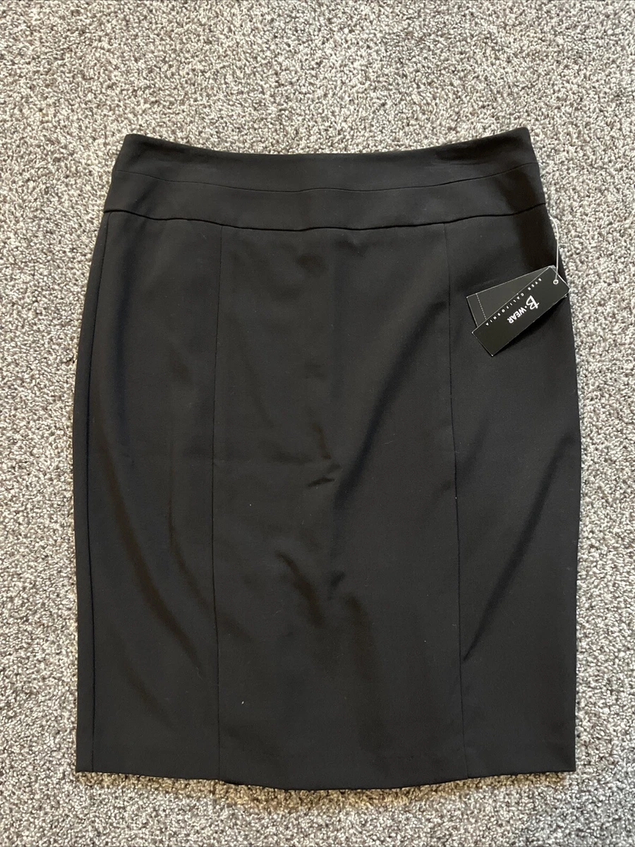 A Byer California Juniors Skirt Metallic Bodycon Stretch Black New
