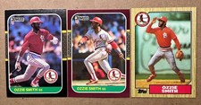 Ozzie Smith 1987 Donruss Base & Opening Day & Topps Baseball Cards. Cardinals