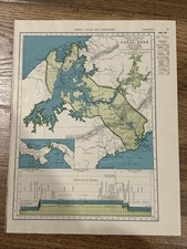 Carte ancienne 1944 de la zone du canal de Panama 14"x11"