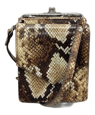 Ameri                    Python print shoulder bag brown