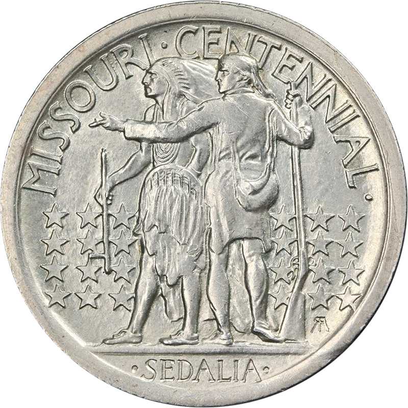 1921 Missouri 2x4 Commem Half Dollar Choice AU/BU Great Eye Appeal Nice Strike - Image 2 of 2