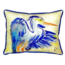 Betsy Drake Teal Blue Heron Extra Large 20 X 24 Indoor Outdoor Pillow