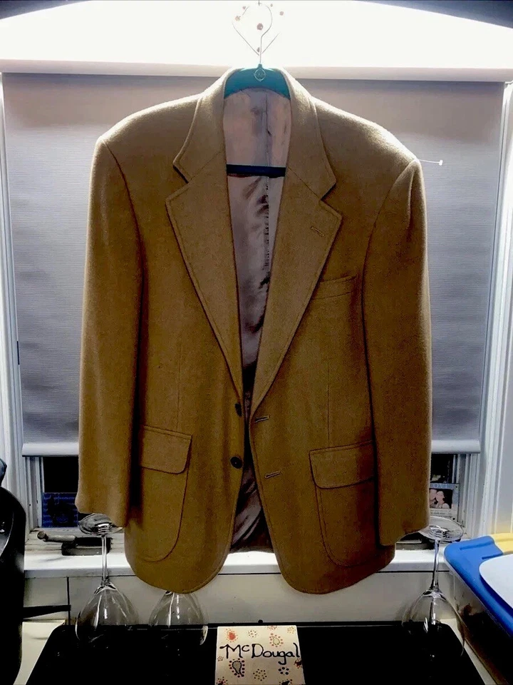Traje/Abrigo Lands End 100% CABELLO CAMELLO Hombre’s 39R 2 Botones Foto 3 de 4