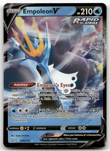 Empoleon V #40/163 (Holo) (NM) SWSH05: Battle Styles SWSH05 Pokemon