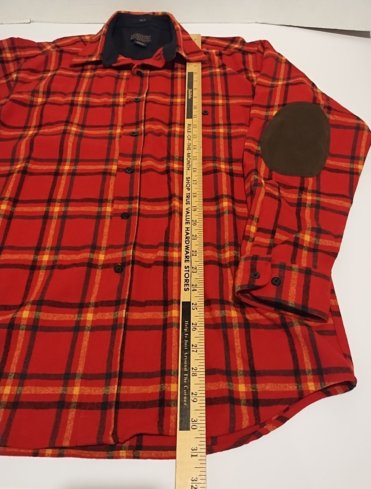 Pendleton Red Plaid Flannel Trail Shirt Elbow Pat… - image 7