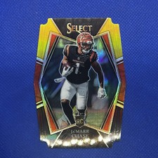 2021 Panini Select - Premier Level Ja'Marr Chase #147 Black & Gold Prizm Die-Cut