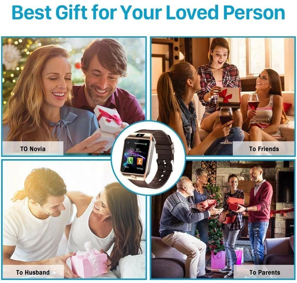 Neu Bluetooth GSM entsperrt SIM TF Kartensteckplatz Smartwatch für Android Männer Frauen - Bild 2 von 4